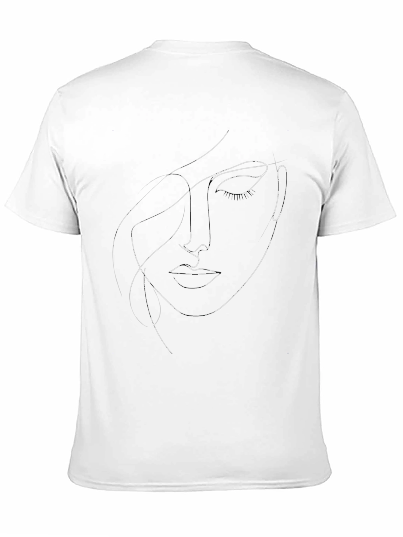 Abstract Face Line Art Graphic T-Shirt