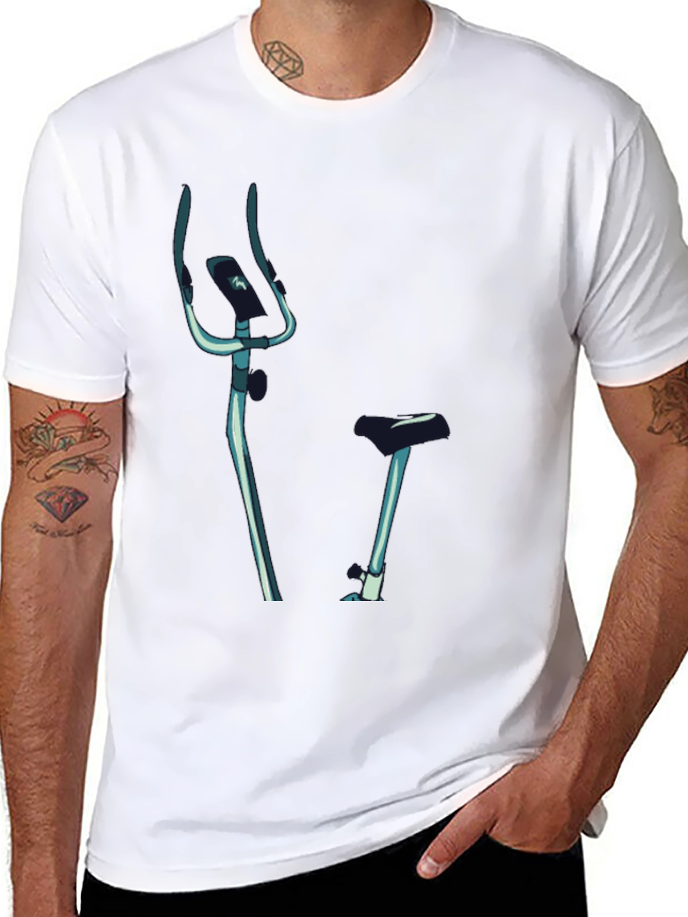 Indoor Bike Graphic Tee - Black Casual T-Shirt