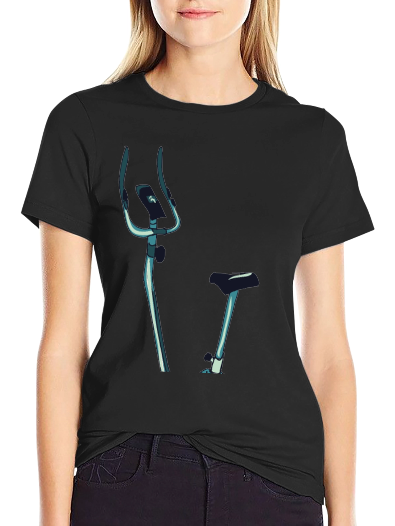 Indoor Bike Graphic Tee - Black Casual T-Shirt