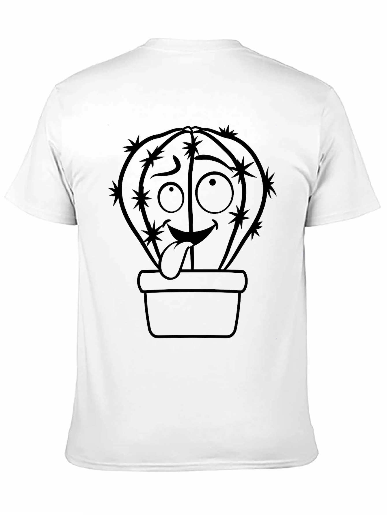 Funny Cactus Tongue T-Shirt - Black Cotton Blend