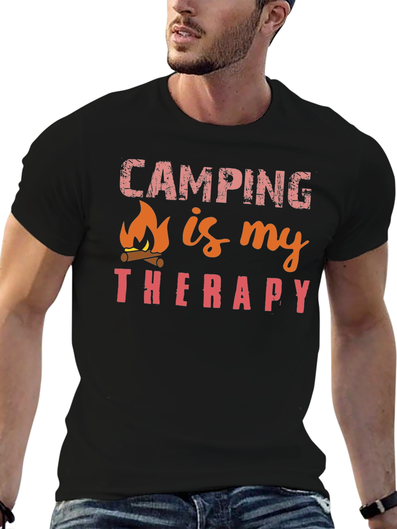 Camping Is My Therapy Graphic T-Shirt