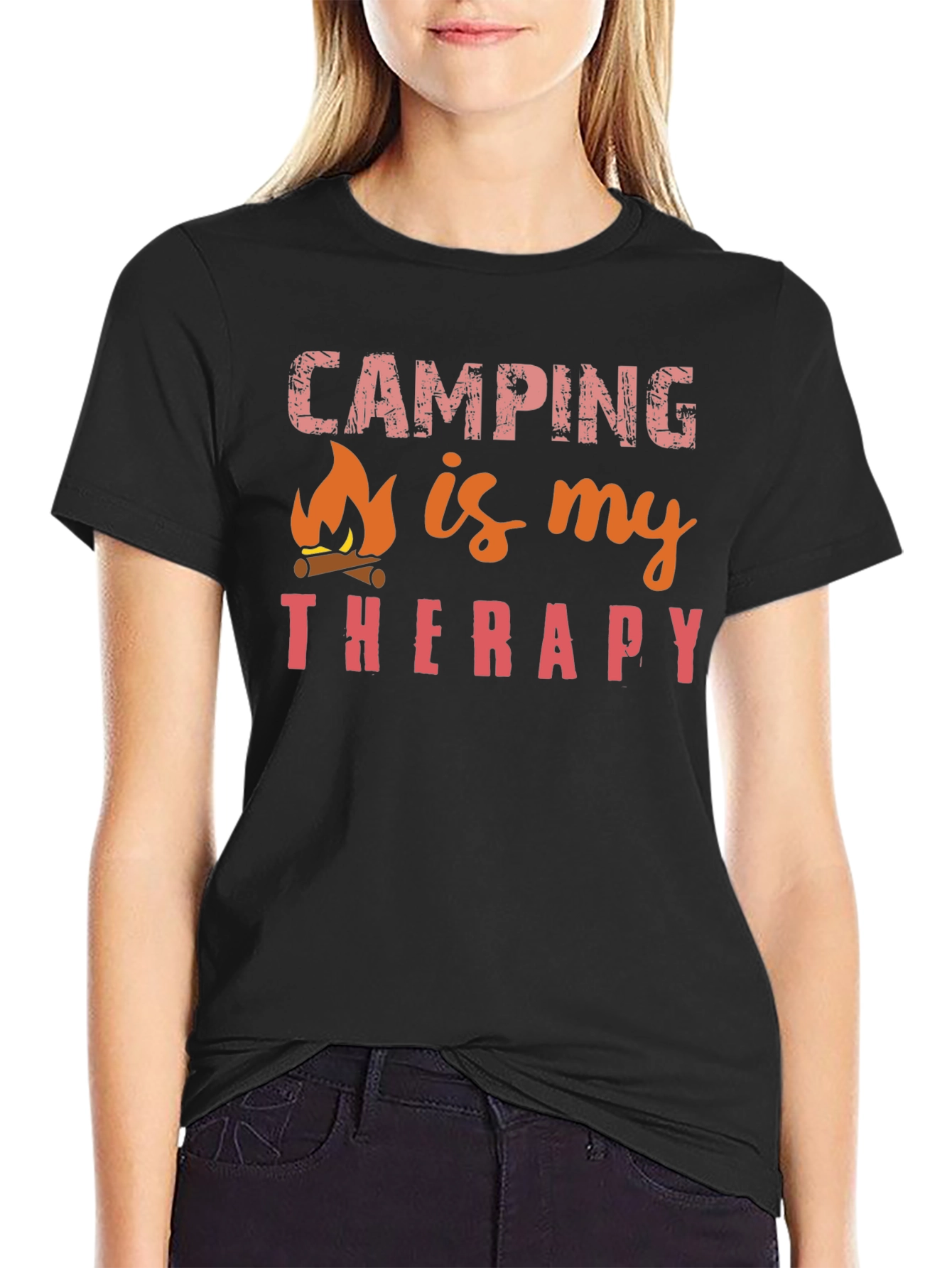 Camping Is My Therapy Graphic T-Shirt