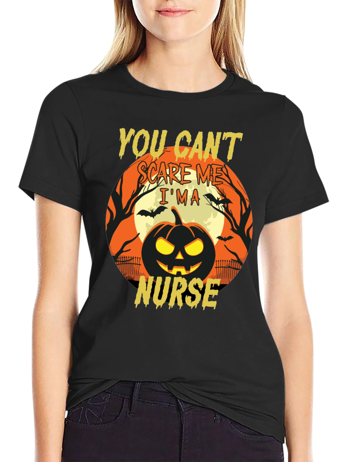 You Cant Scare Me Im a Nurse Halloween T-Shirt
