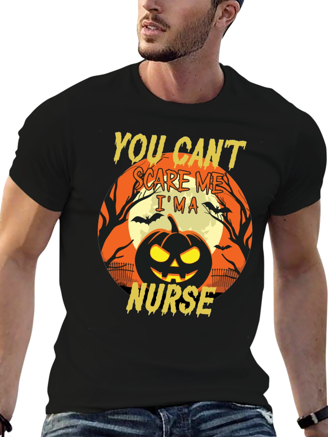 You Cant Scare Me Im a Nurse Halloween T-Shirt