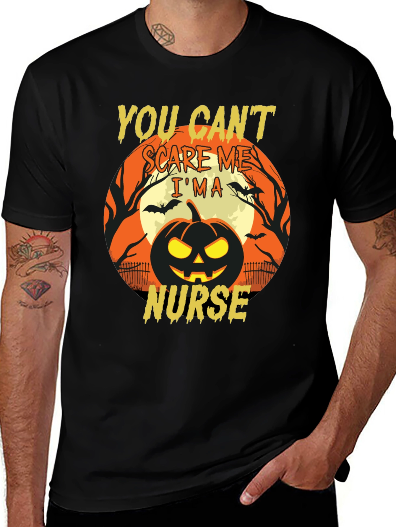 You Cant Scare Me Im a Nurse Halloween T-Shirt