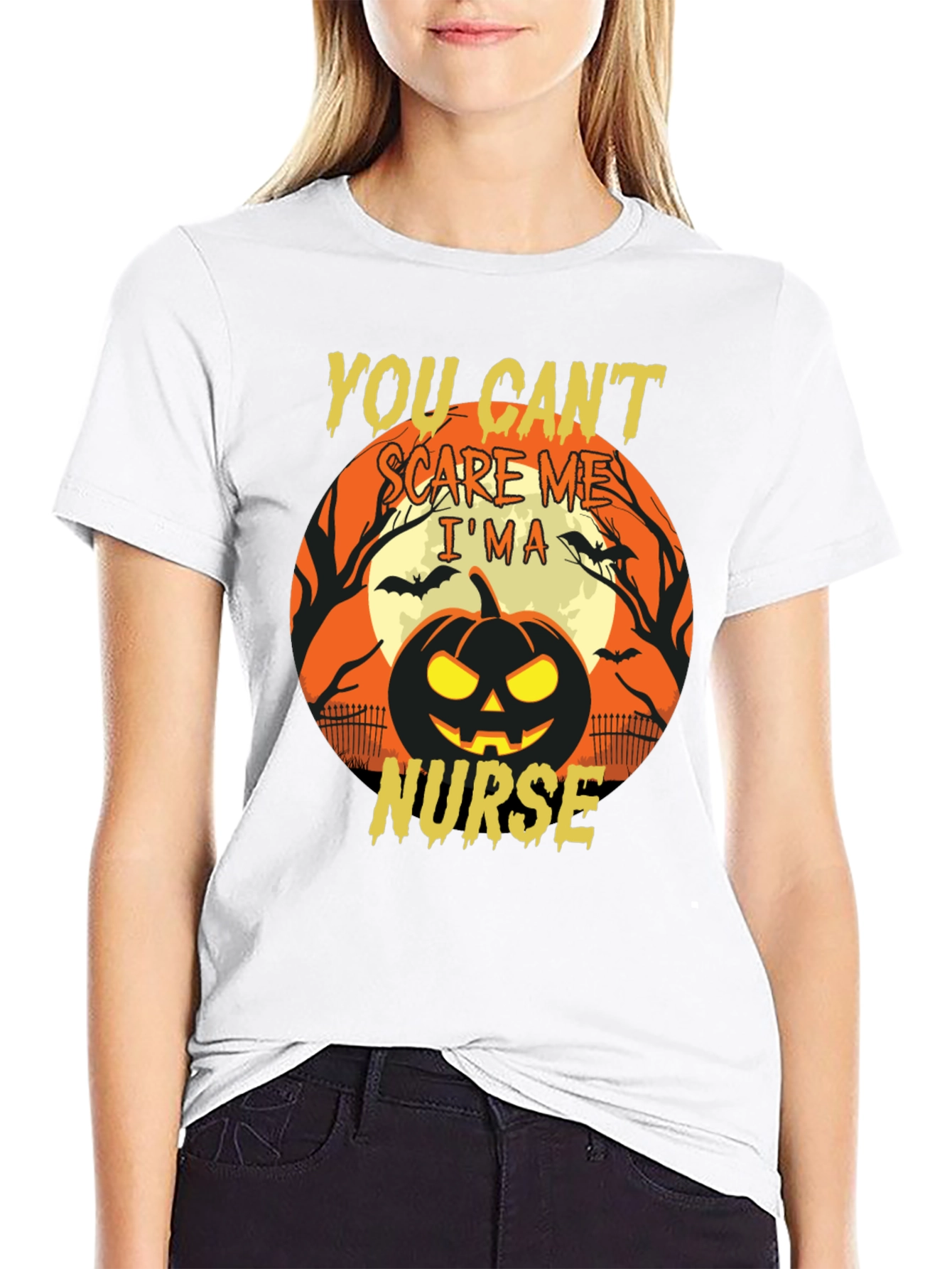 You Cant Scare Me Im a Nurse Halloween T-Shirt