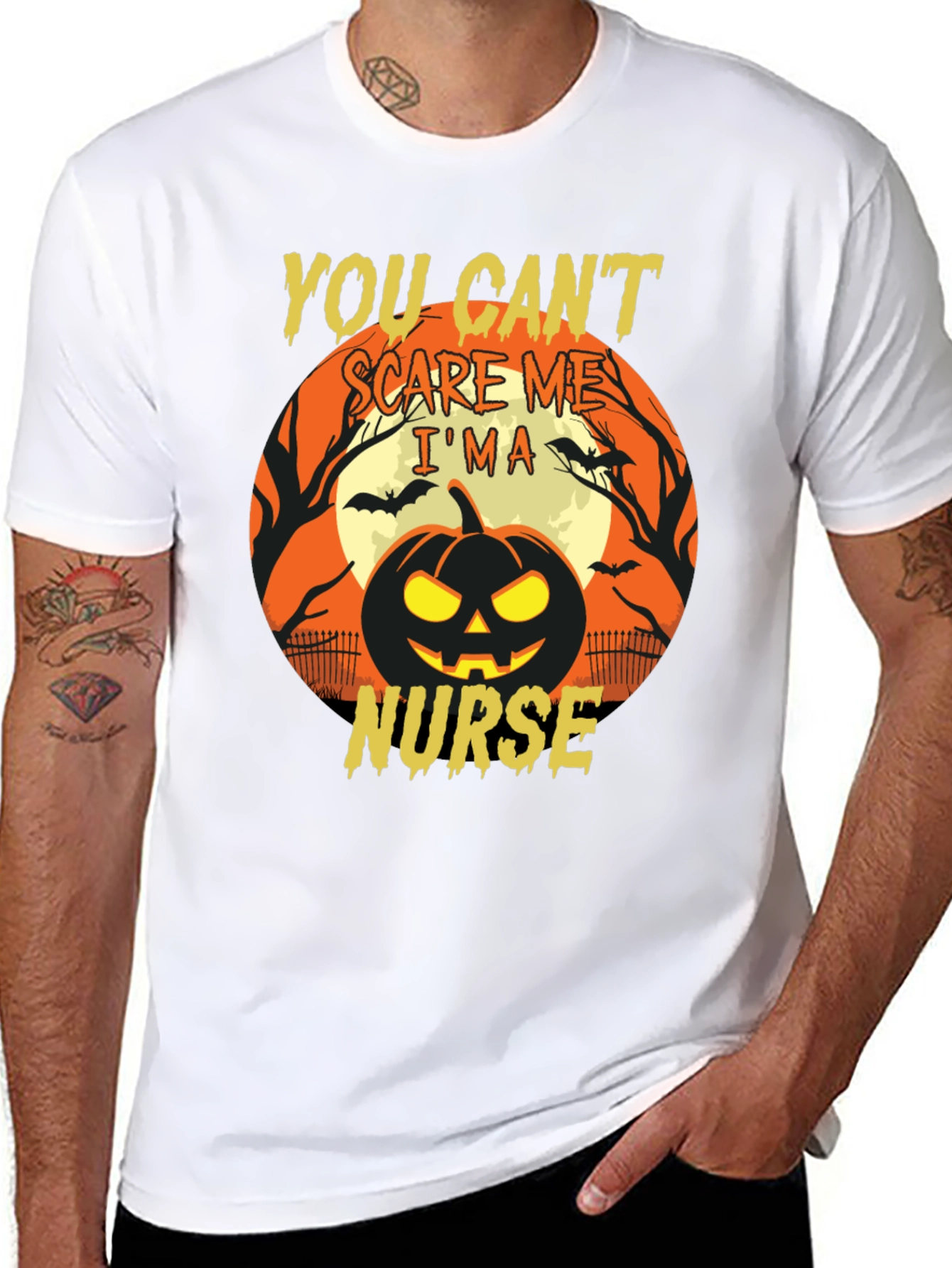 You Cant Scare Me Im a Nurse Halloween T-Shirt
