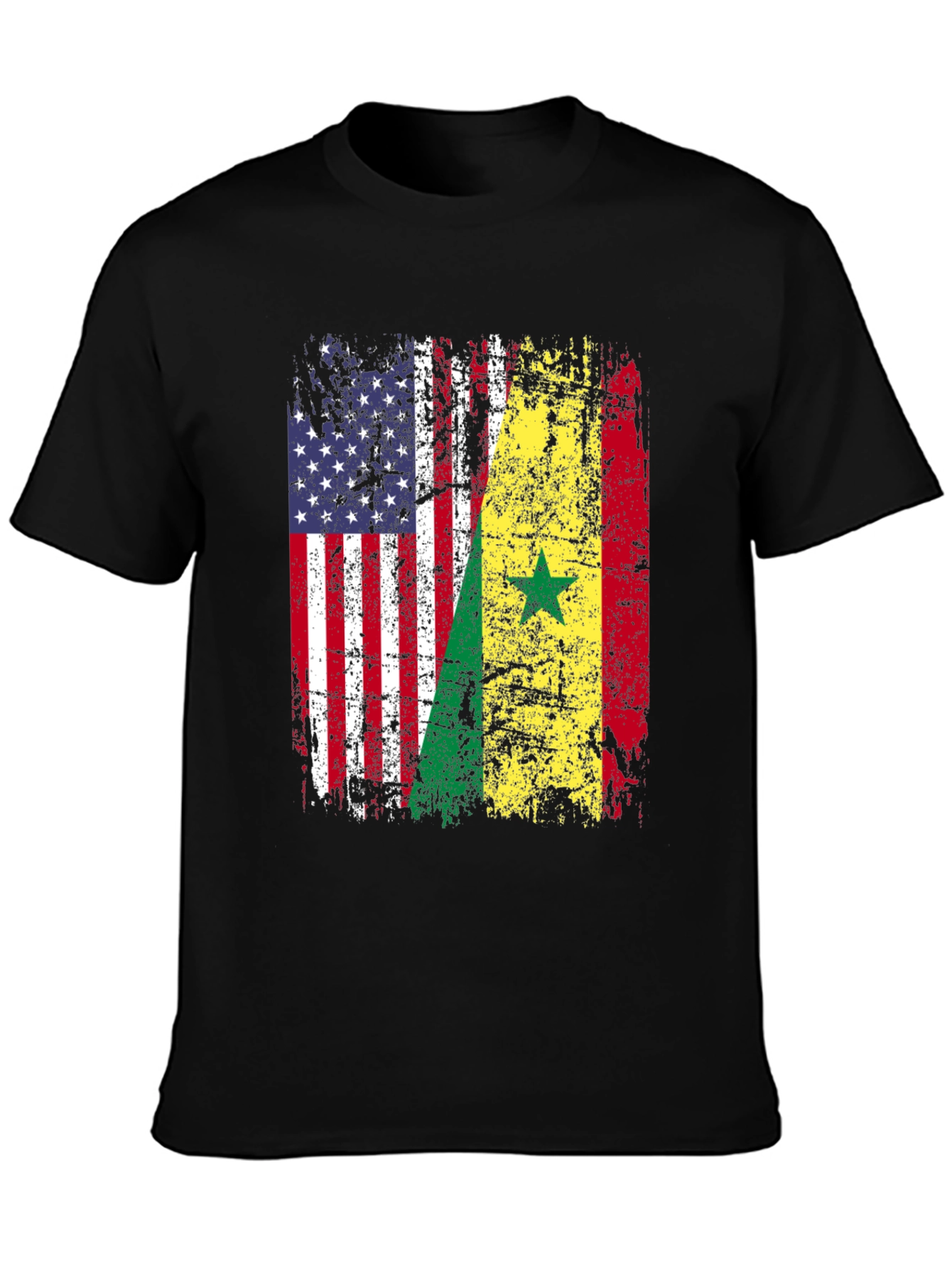 USA Senegal Flag Graphic T-Shirt