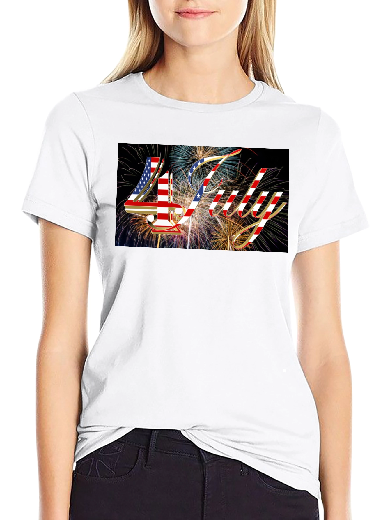Patriotic 4th of July Fireworks Graphic Tee