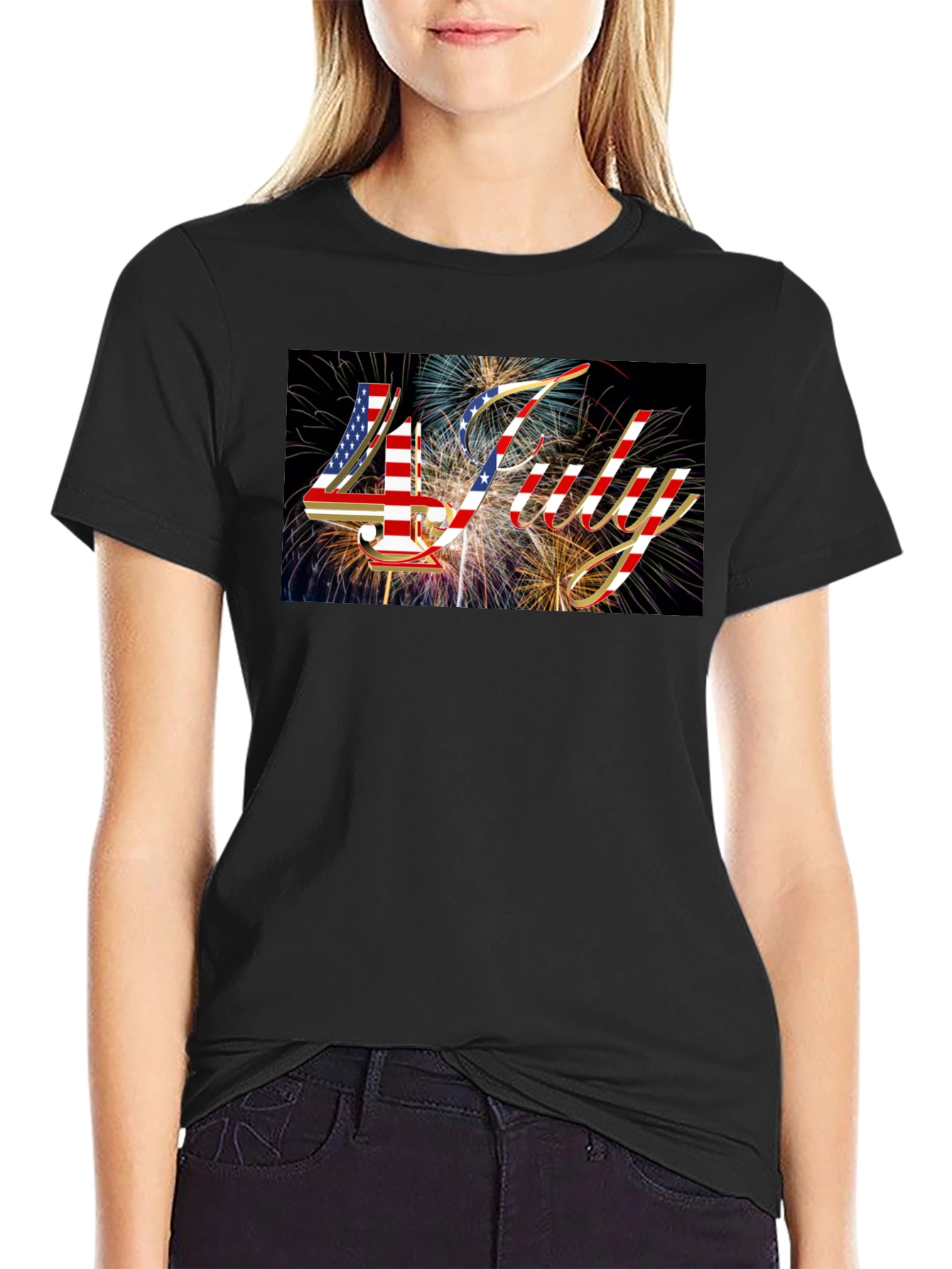 Patriotic 4th of July Fireworks Graphic Tee