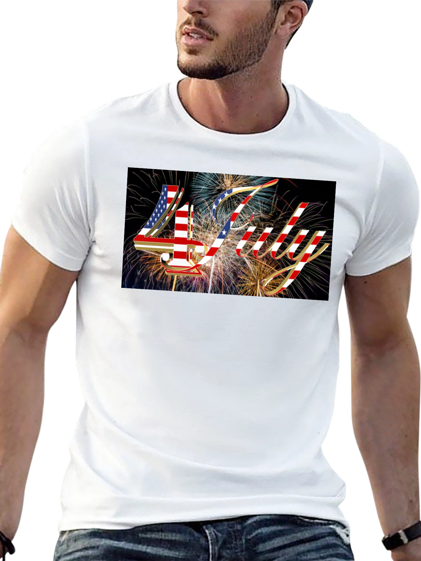 Patriotic 4th of July Fireworks Graphic Tee