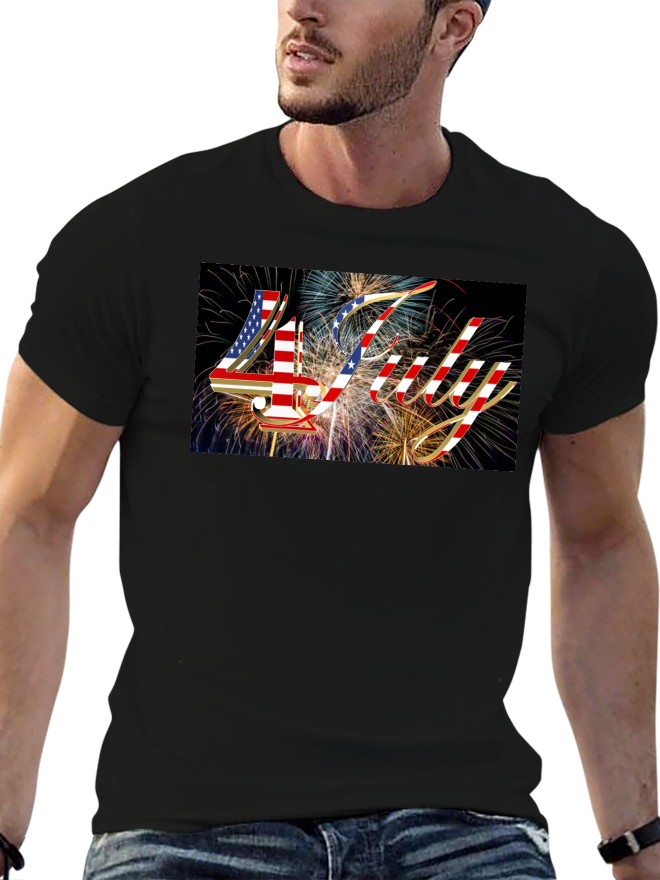 Patriotic 4th of July Fireworks Graphic Tee