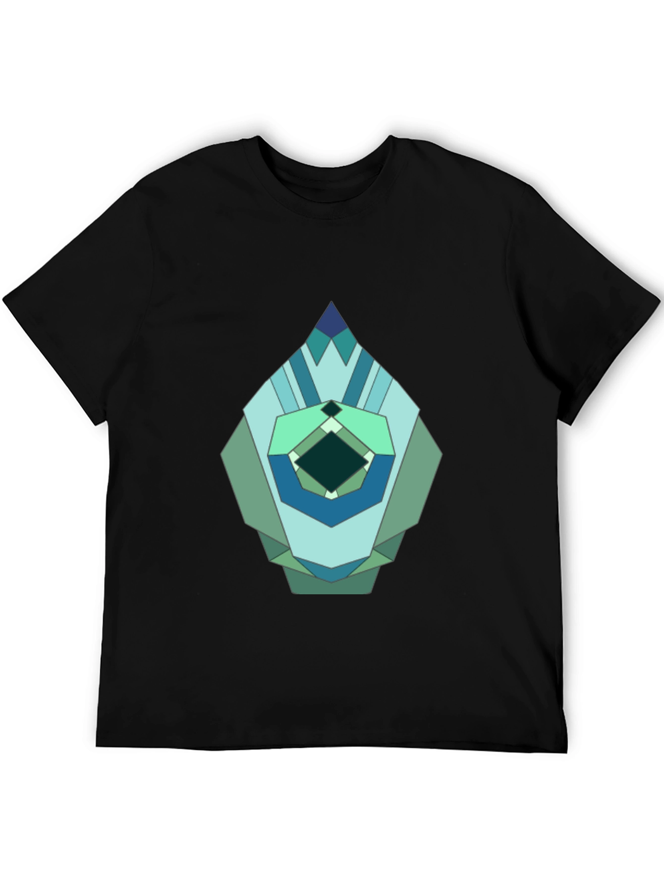 Geometric Jewel Graphic Tee - Modern Abstract Design