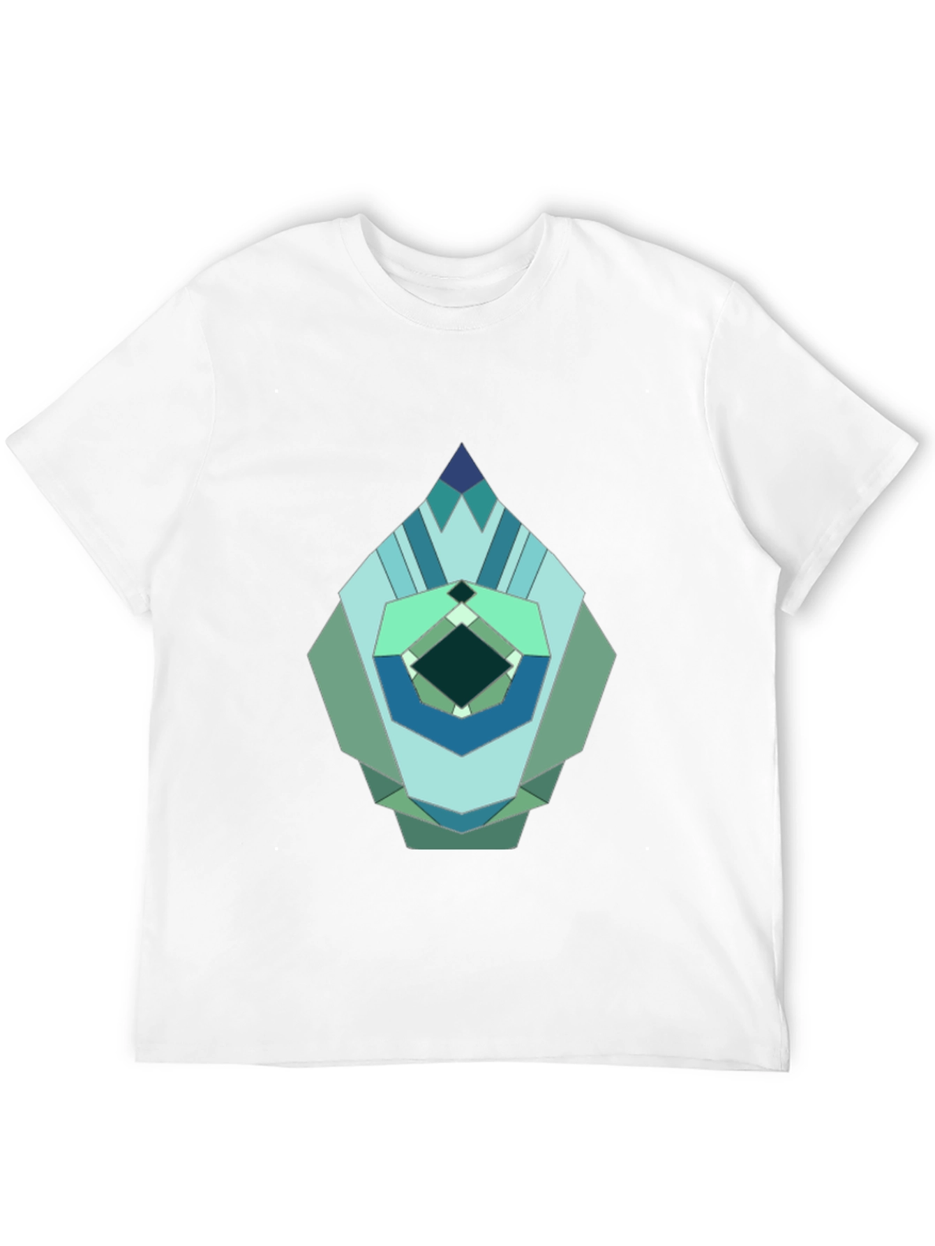 Geometric Jewel Graphic Tee - Modern Abstract Design