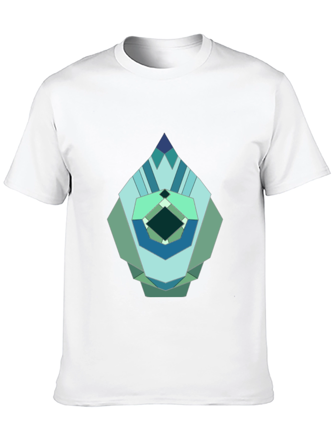 Geometric Jewel Graphic Tee - Modern Abstract Design