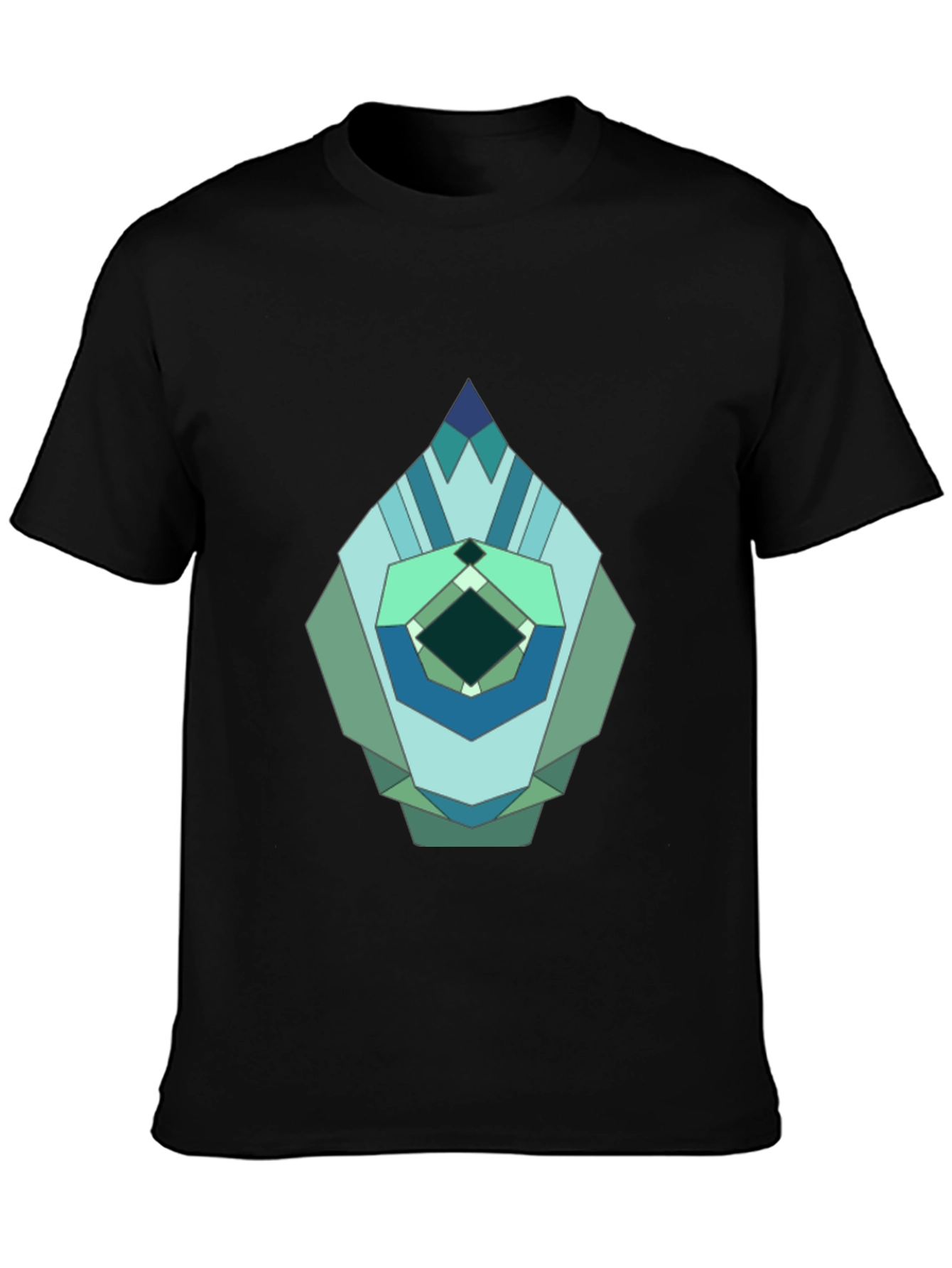Geometric Jewel Graphic Tee - Modern Abstract Design