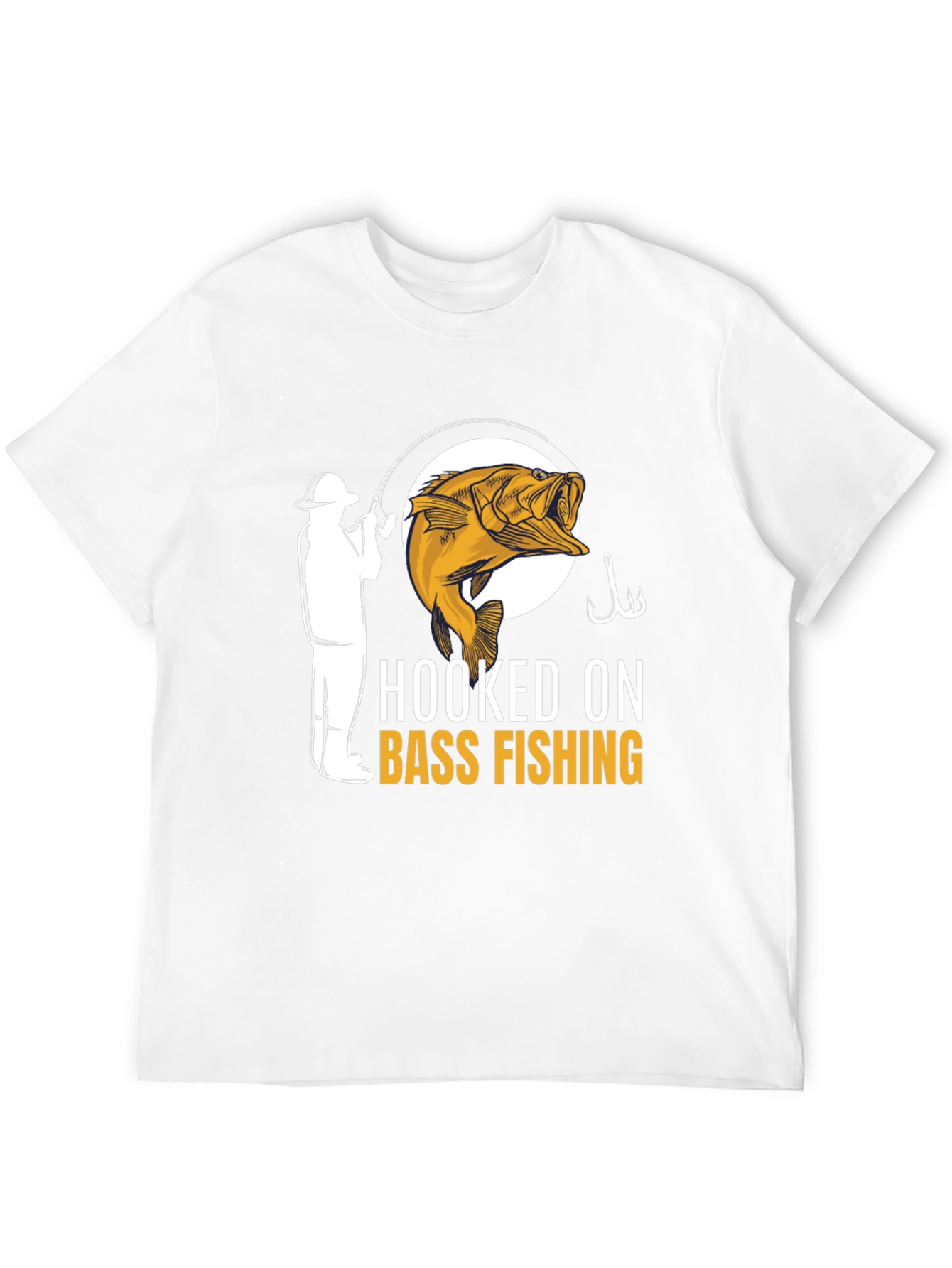 Hooked On Bass Fishing T-Shirt - Angler Design