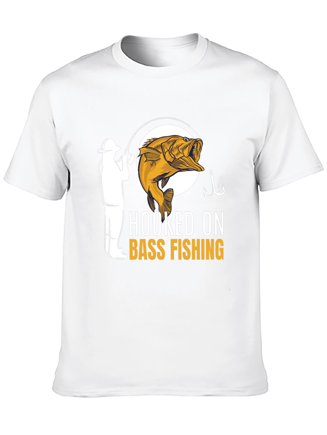 Hooked On Bass Fishing T-Shirt - Angler Design