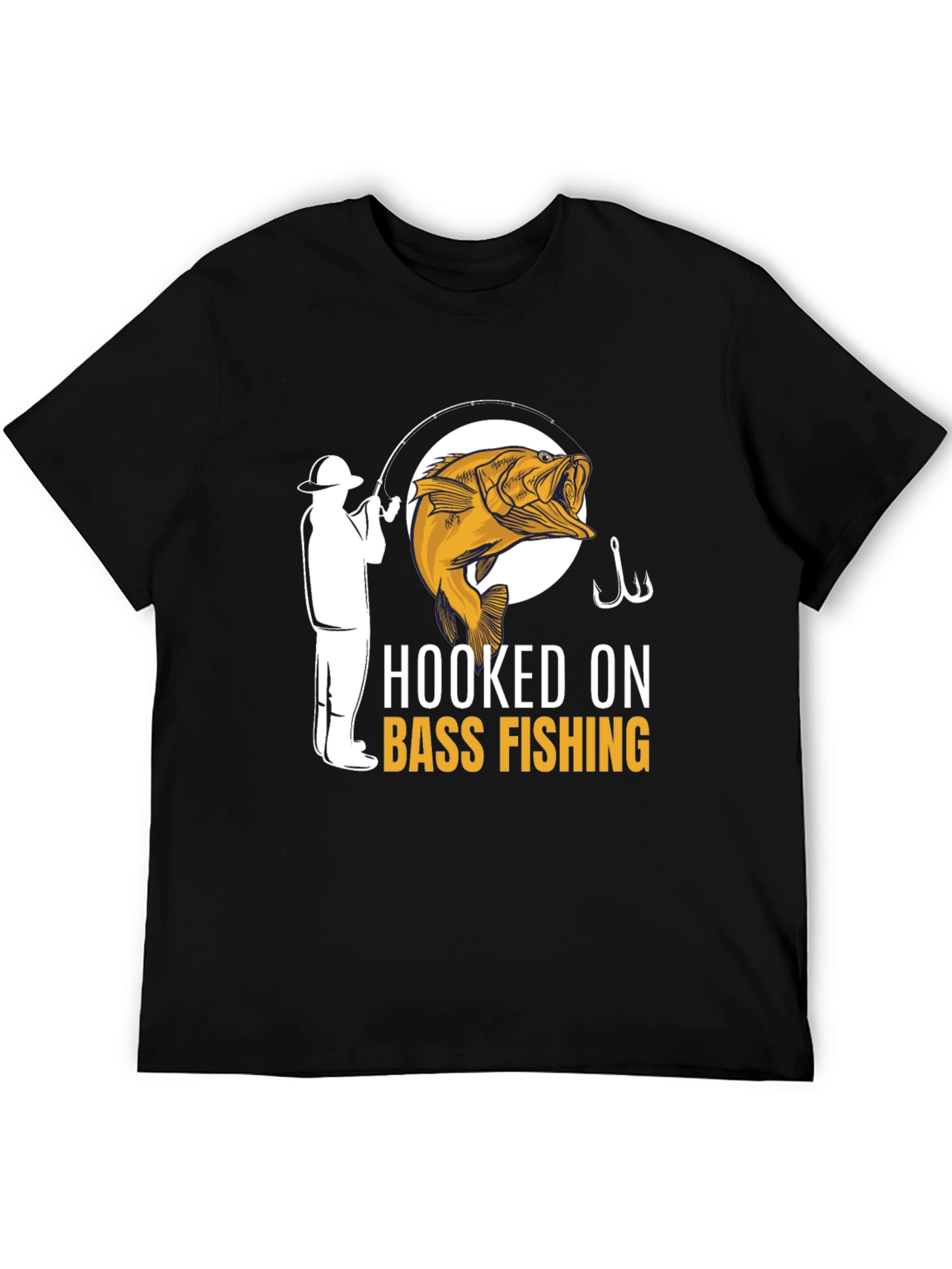 Hooked On Bass Fishing T-Shirt - Angler Design