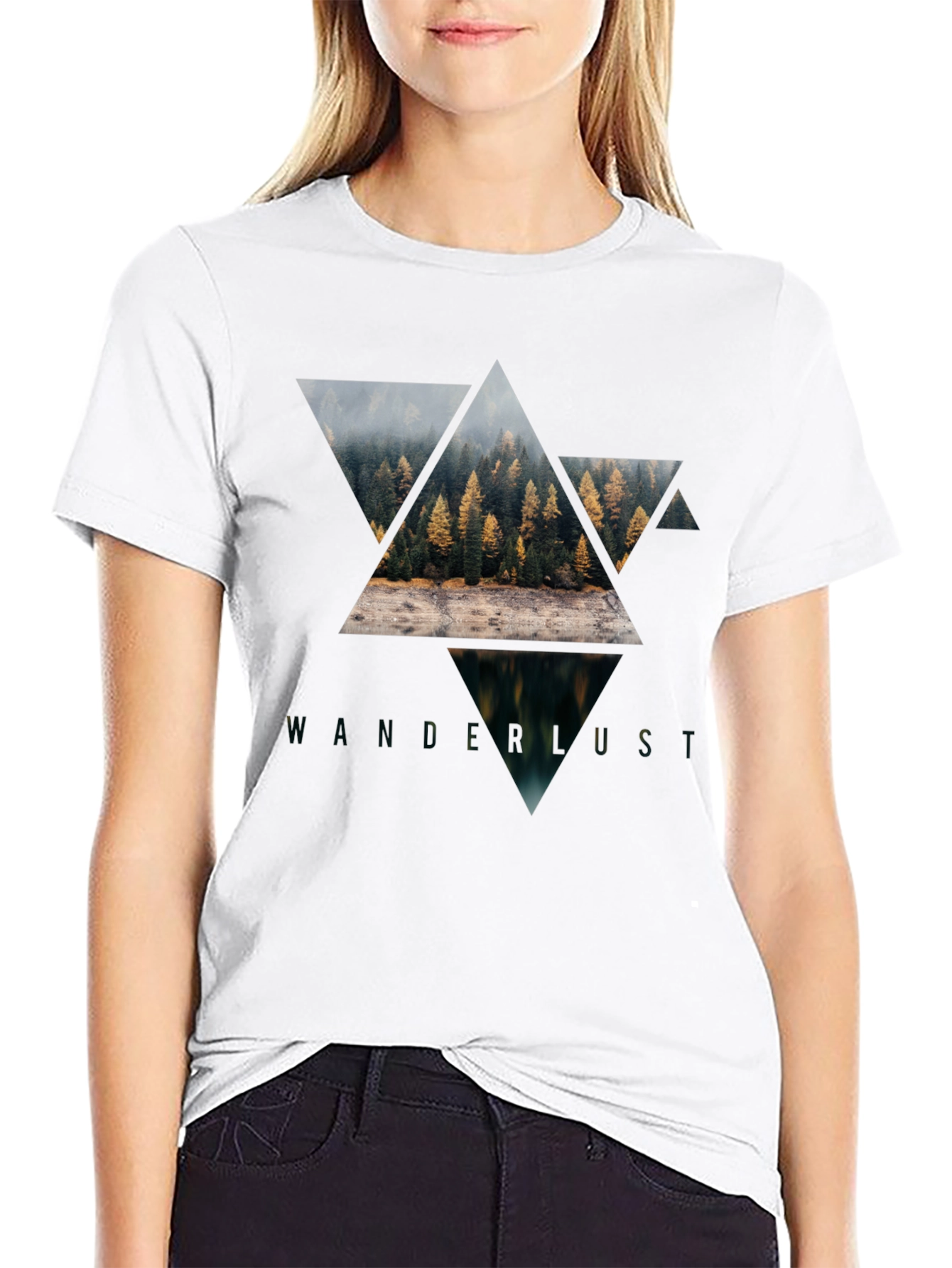 Wanderlust Graphic Tee - Nature Triangle Design