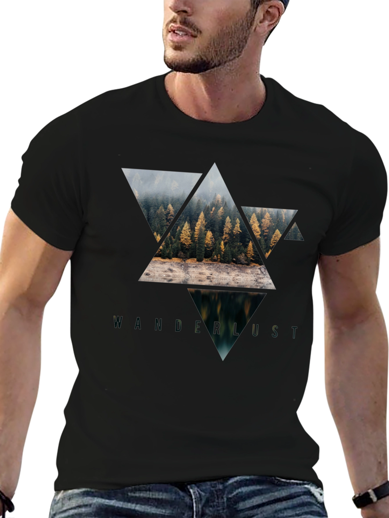 Wanderlust Graphic Tee - Nature Triangle Design