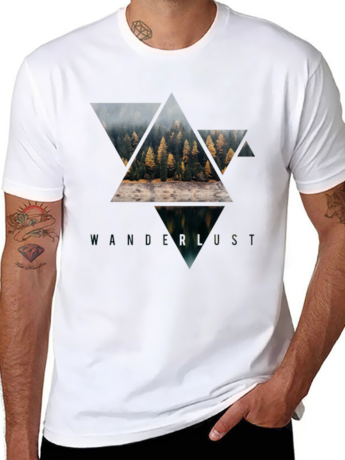 Wanderlust Graphic Tee - Nature Triangle Design