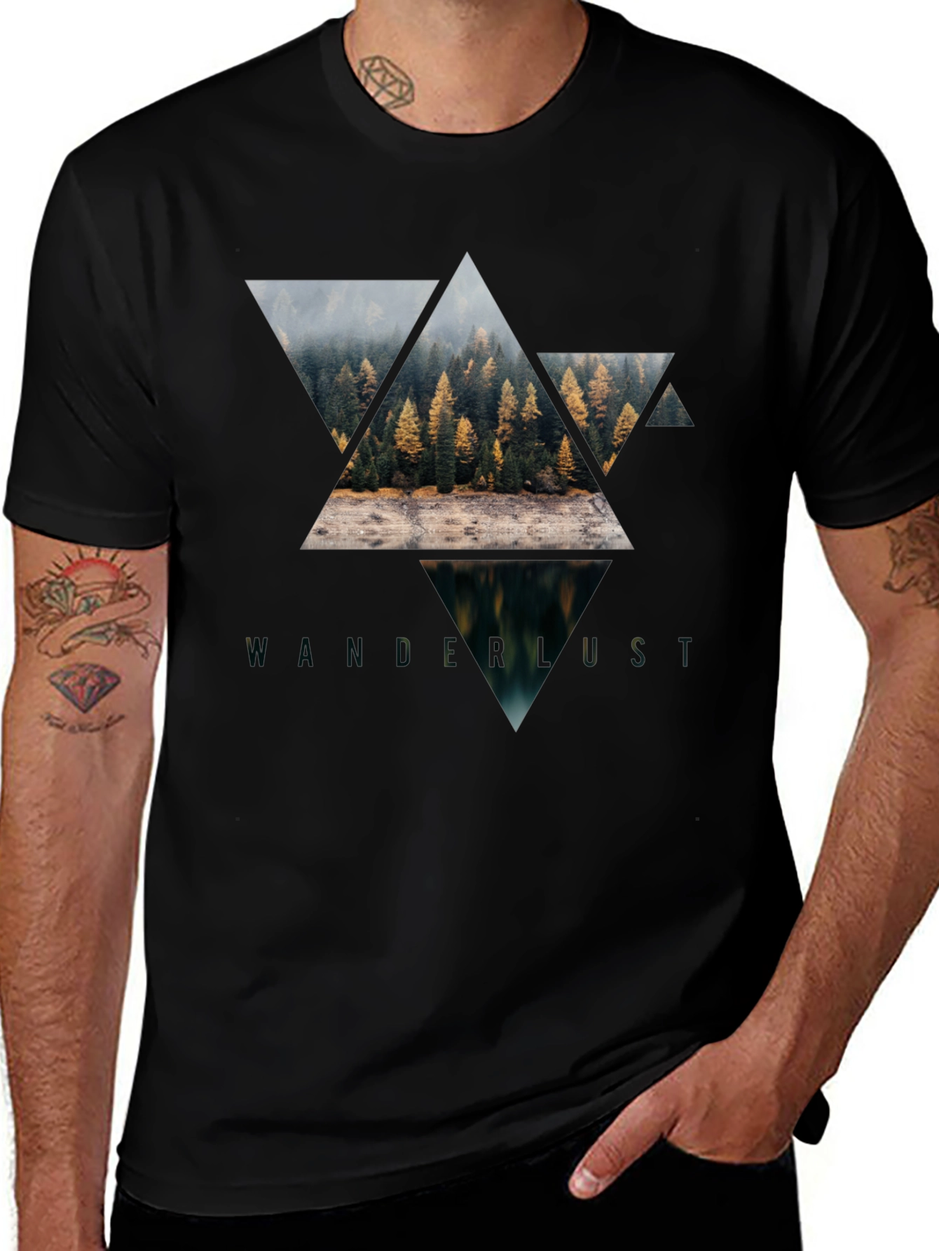 Wanderlust Graphic Tee - Nature Triangle Design