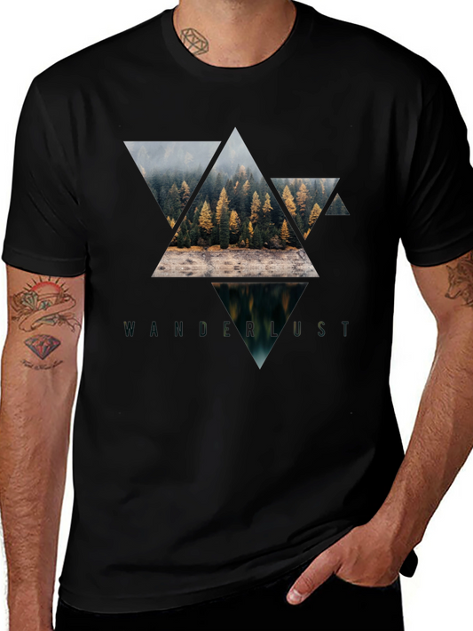 Wanderlust Graphic Tee - Nature Triangle Design
