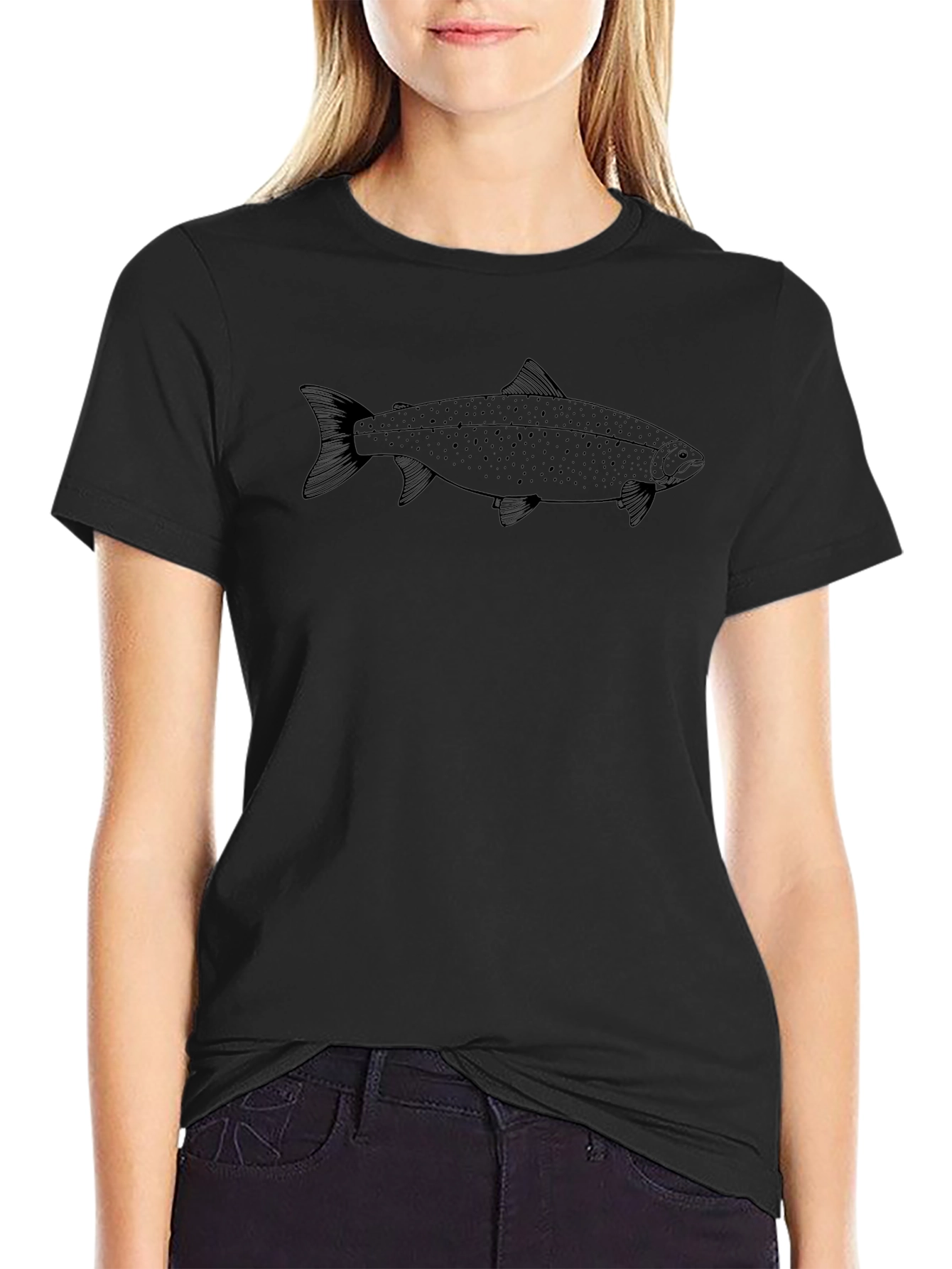 Fish Graphic Black T-Shirt | Casual Tee