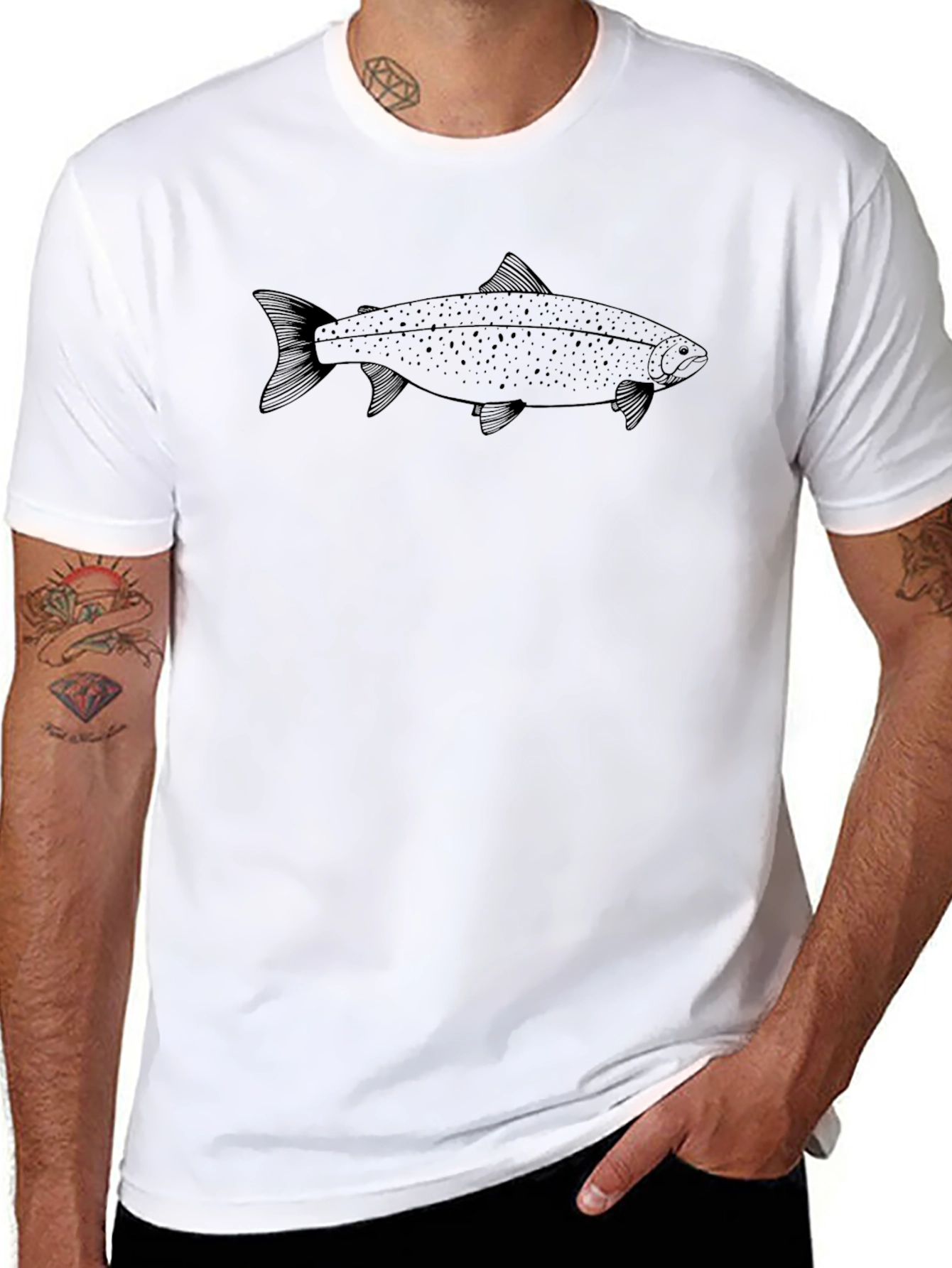 Fish Graphic Black T-Shirt | Casual Tee