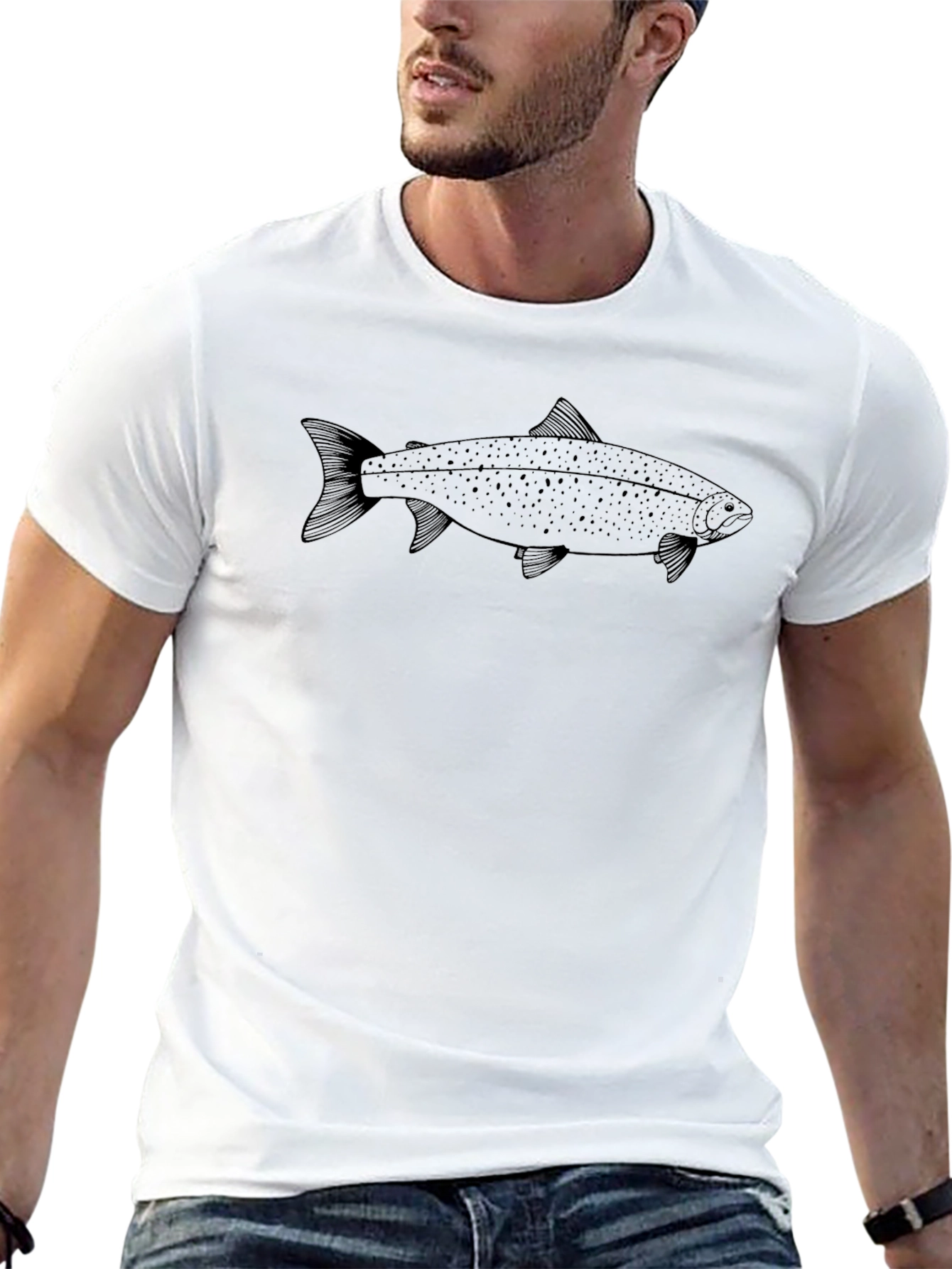 Fish Graphic Black T-Shirt | Casual Tee