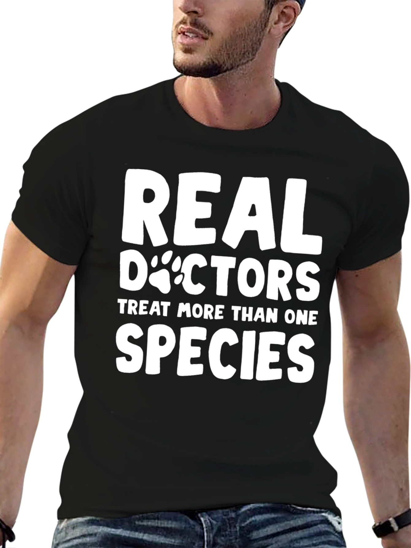 Veterinarian Real Doctors Black Graphic Tee