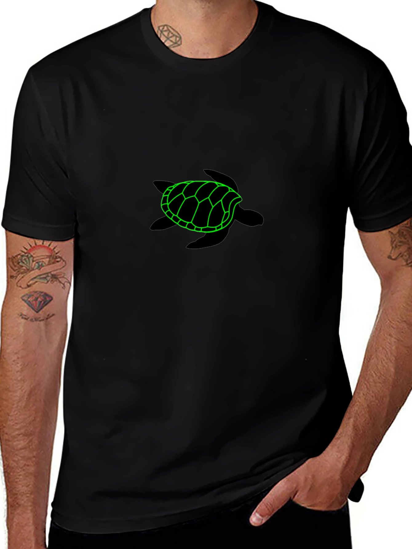 Neon Turtle Graphic Tee - Casual Comfort