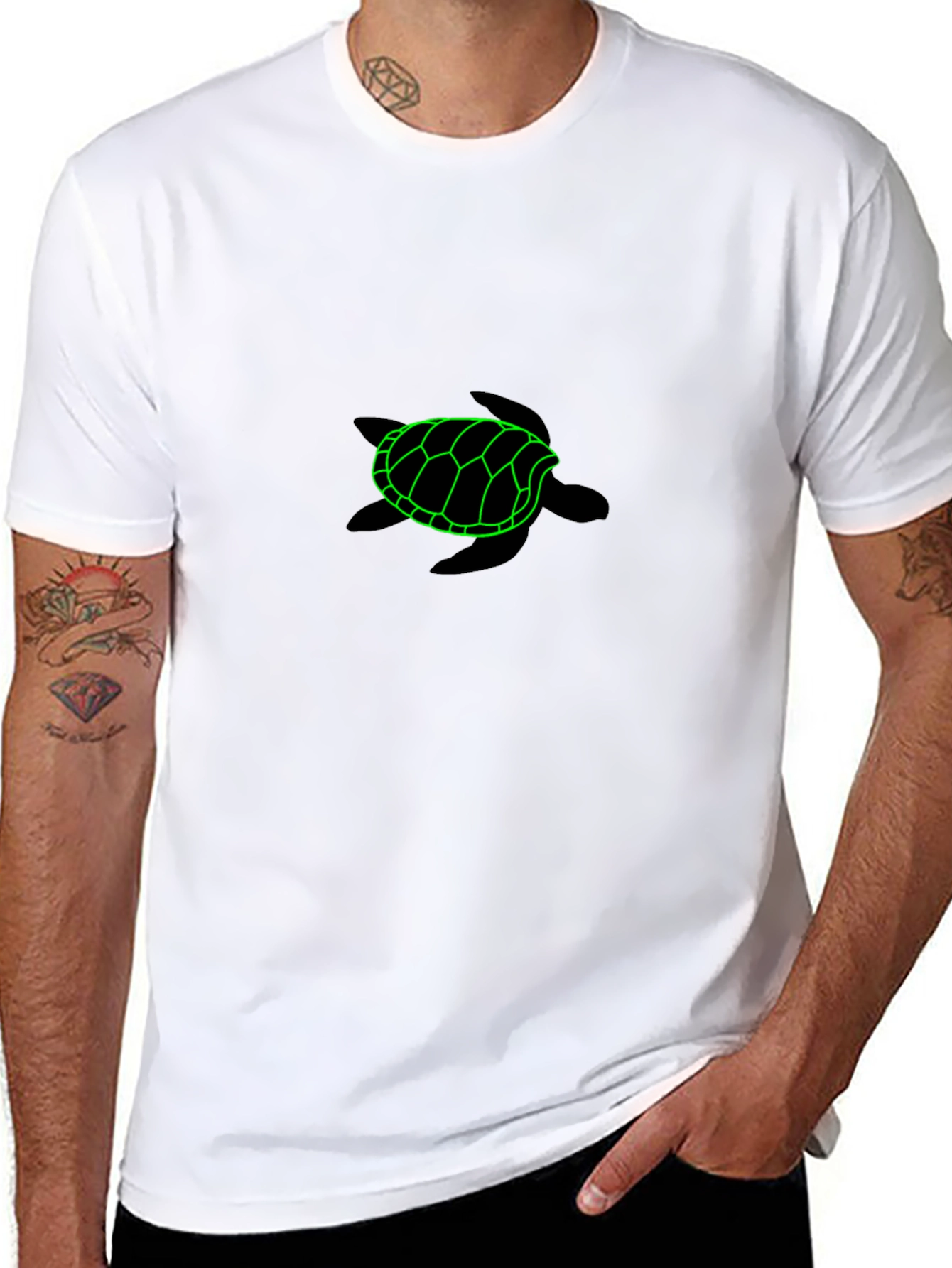 Neon Turtle Graphic Tee - Casual Comfort