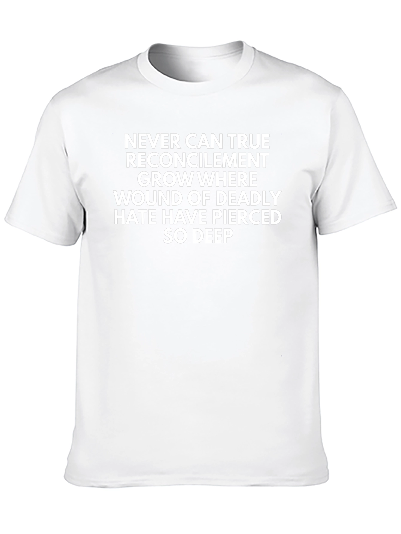 Poetic Black T-Shirt: Never Can True Reconcilement