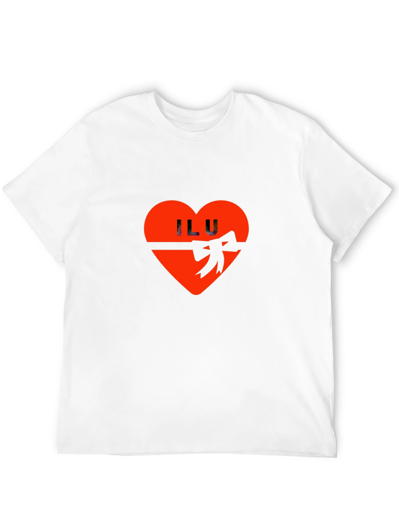 ILU Heart Valentines Day Graphic Tee - Black