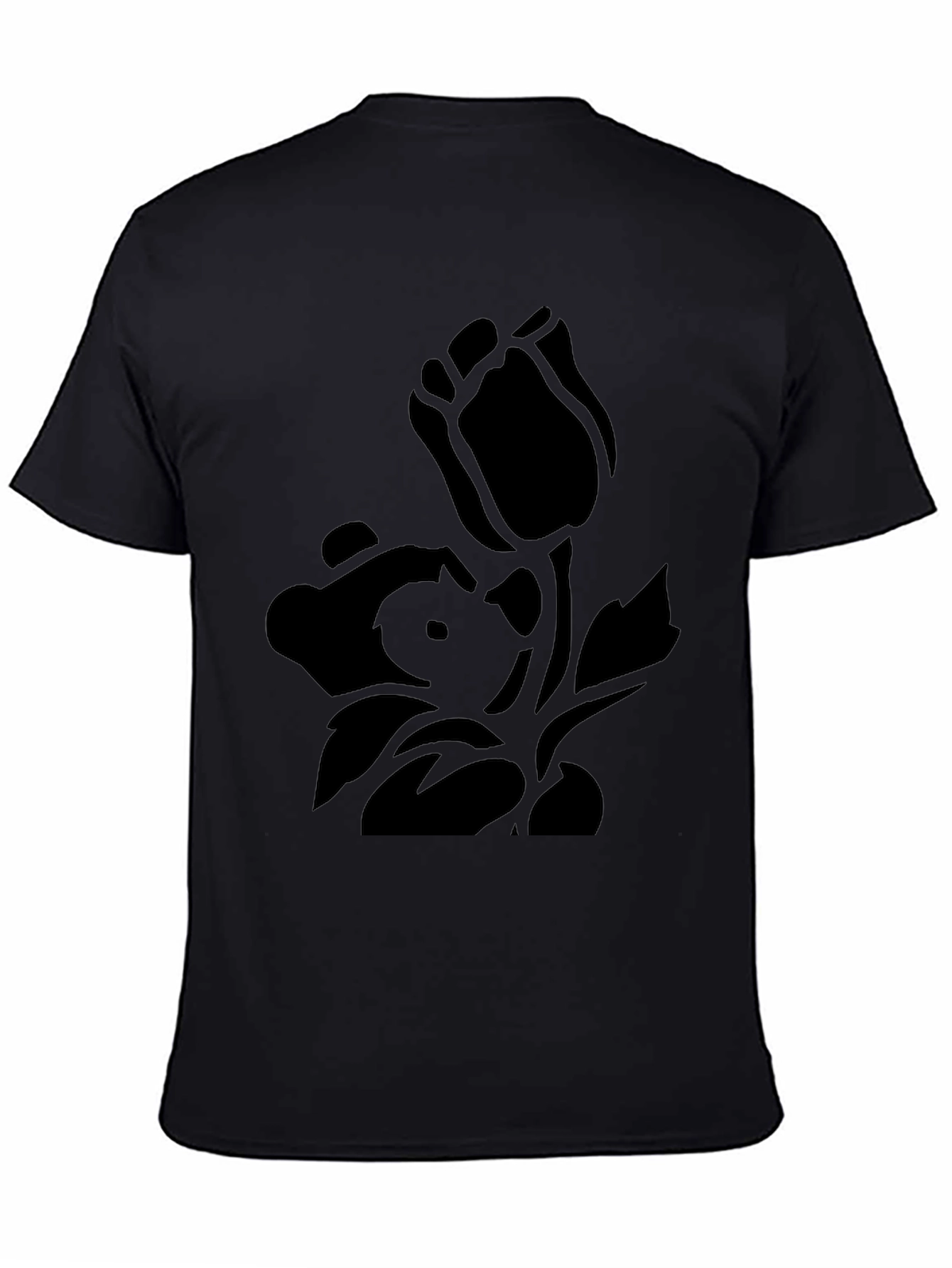 Black Floral Graphic Tee - Stylish Comfort