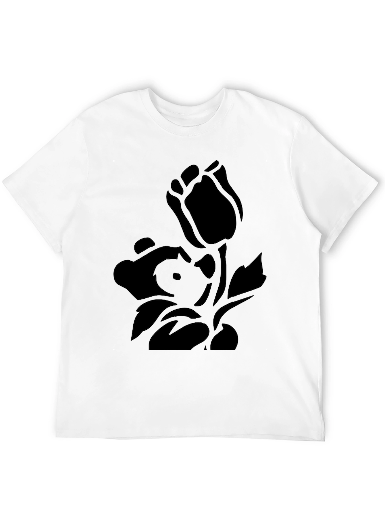 Black Floral Graphic Tee - Stylish Comfort