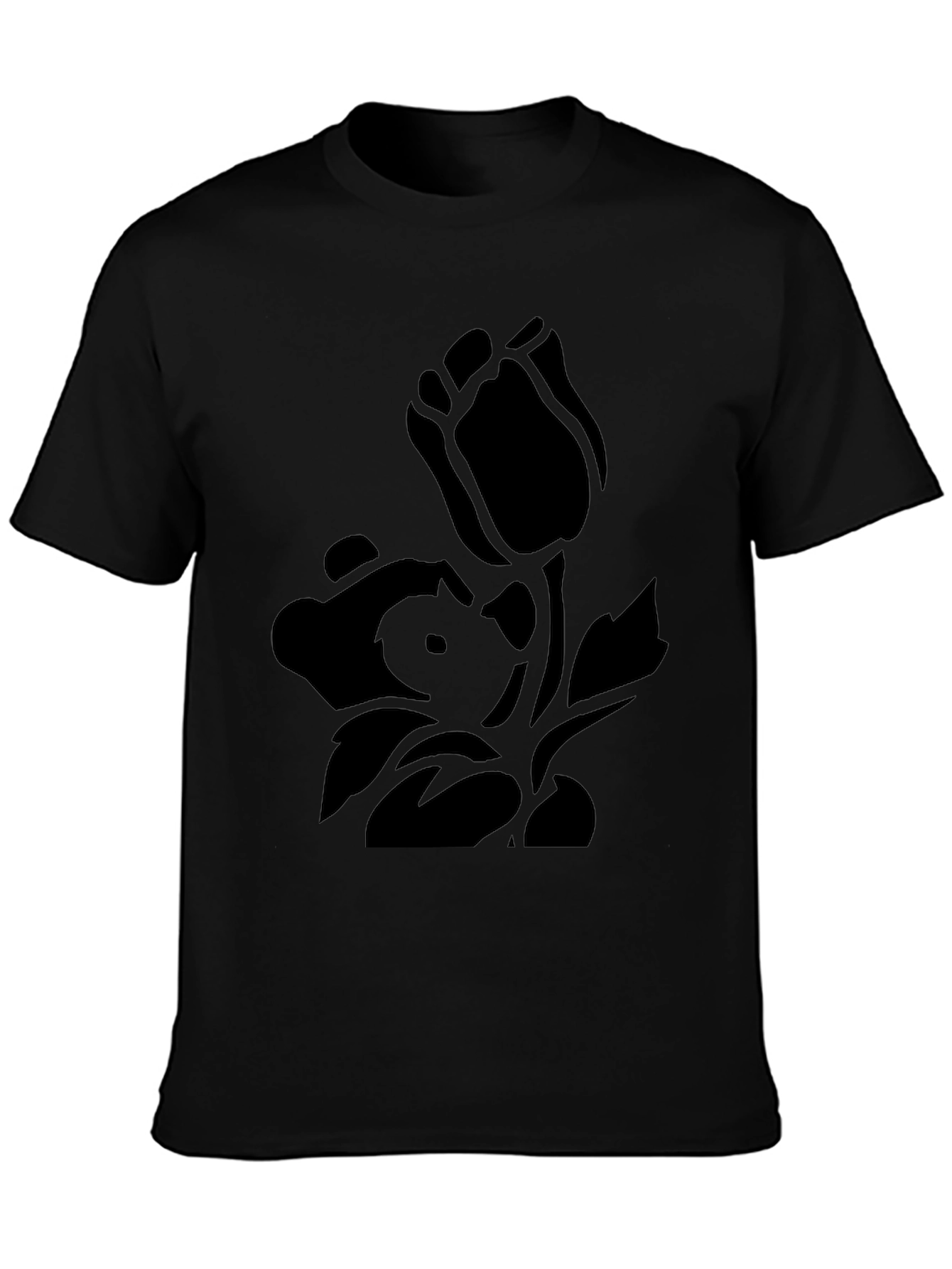 Black Floral Graphic Tee - Stylish Comfort