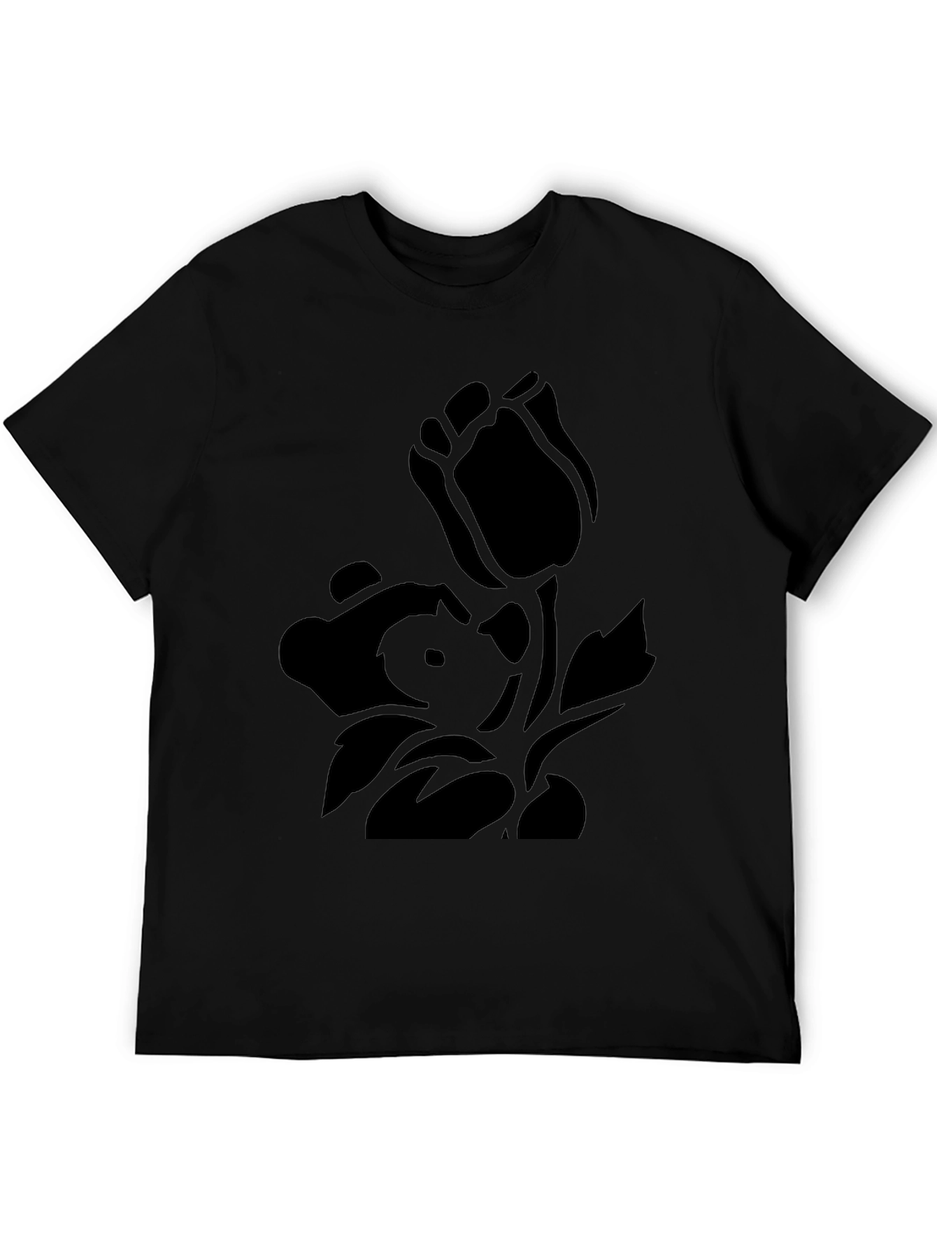 Black Floral Graphic Tee - Stylish Comfort