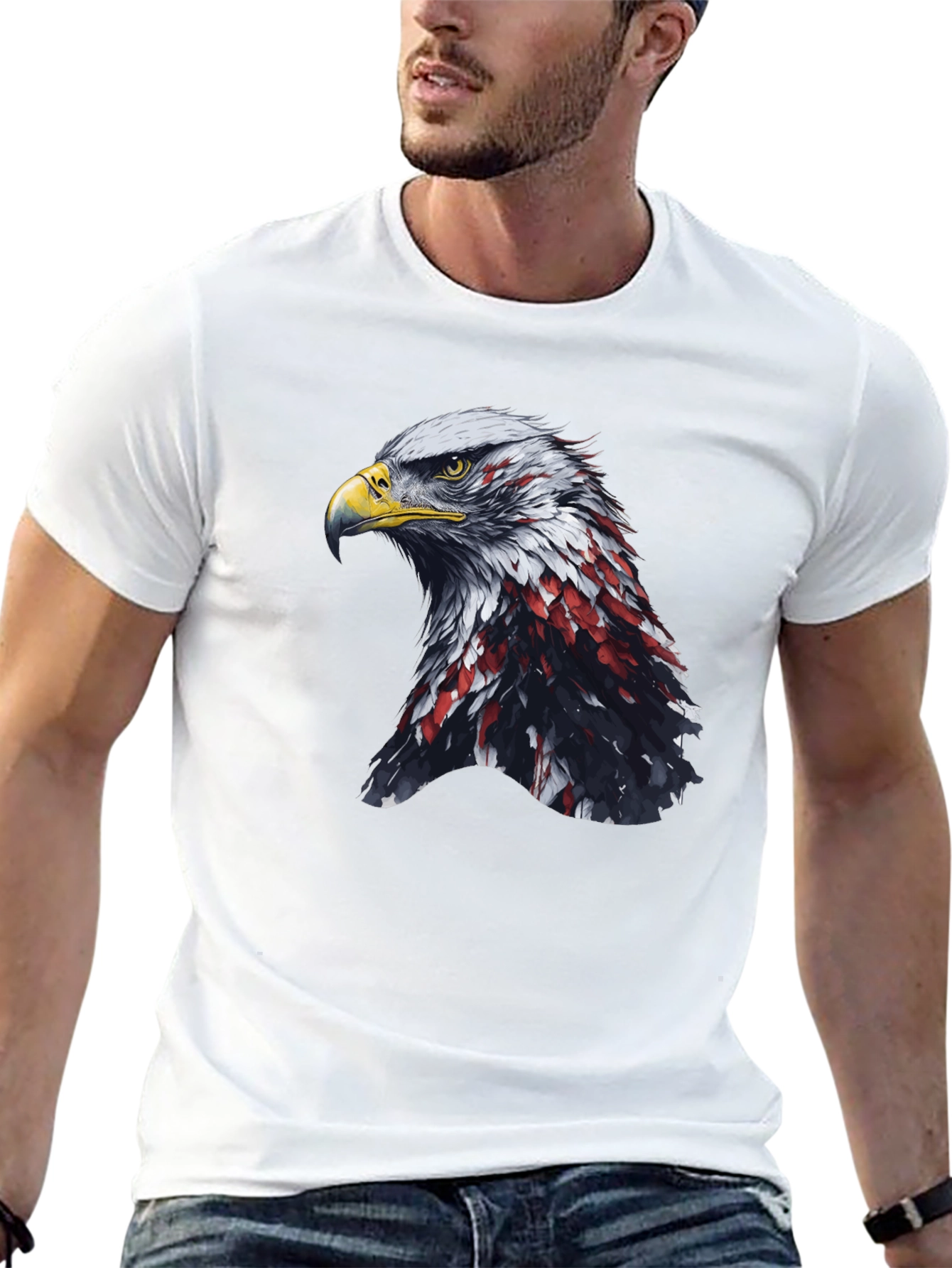 American Eagle Graphic Print Black T-Shirt