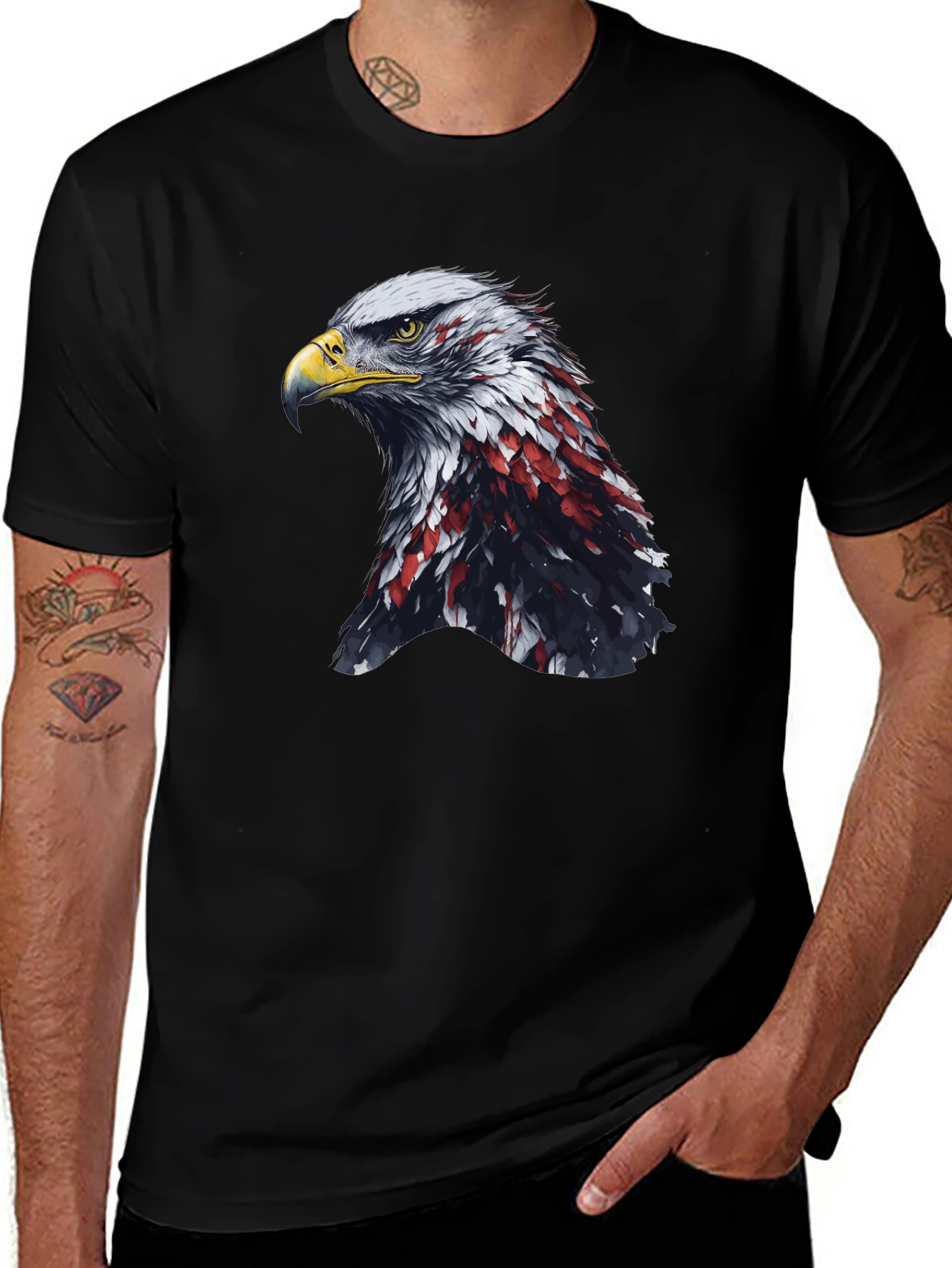 American Eagle Graphic Print Black T-Shirt