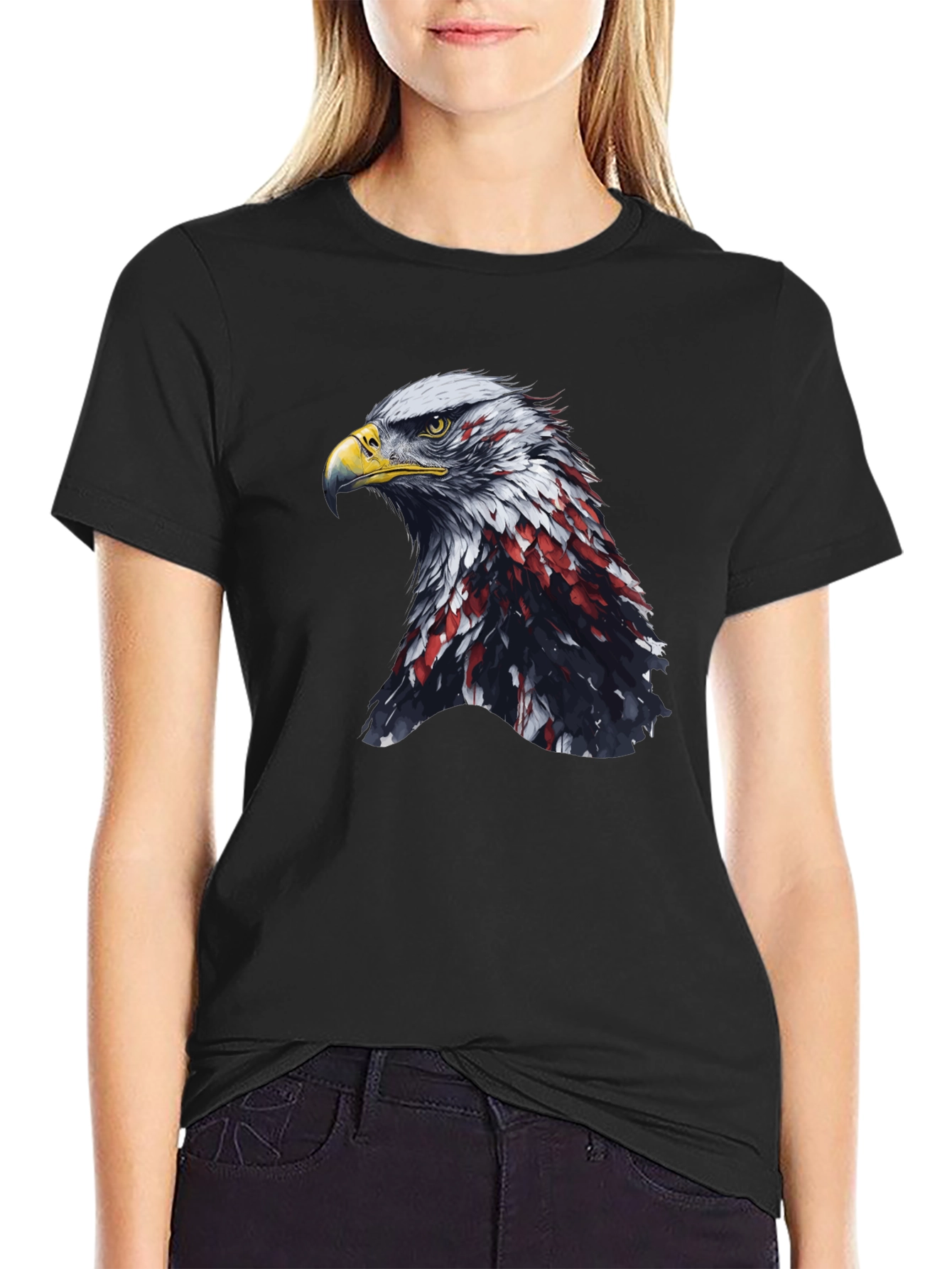 American Eagle Graphic Print Black T-Shirt