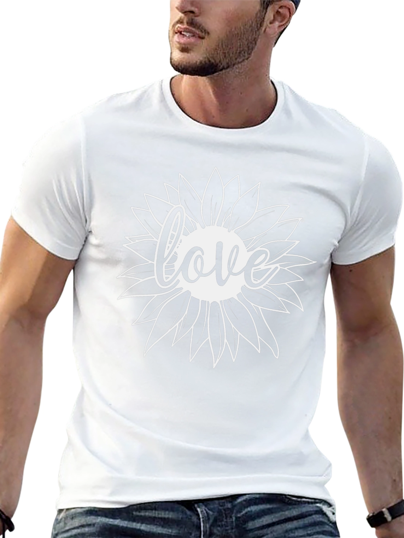 Love Sunflower Black T-Shirt