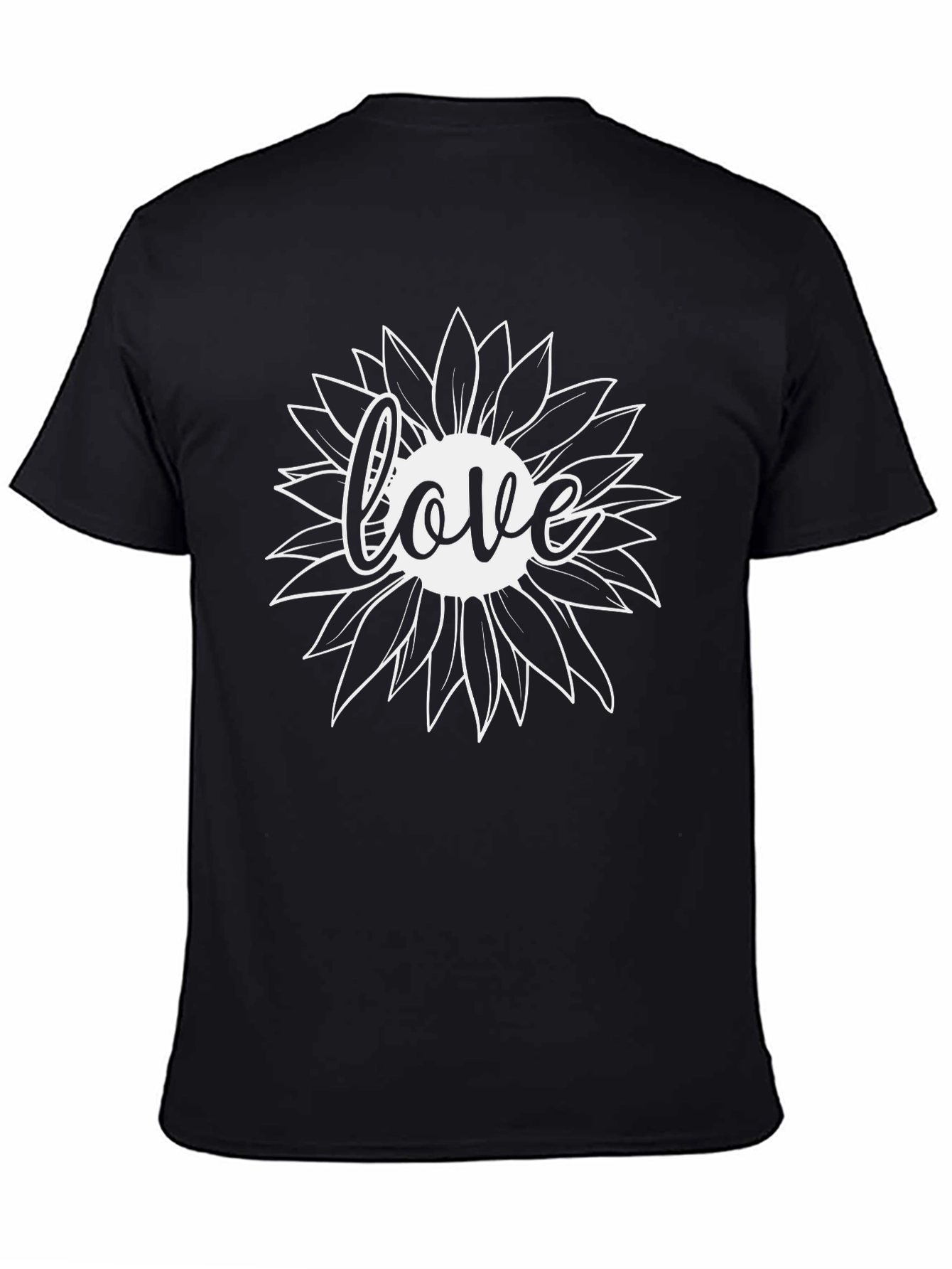 Love Sunflower Black T-Shirt