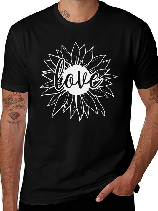 Love Sunflower Black T-Shirt