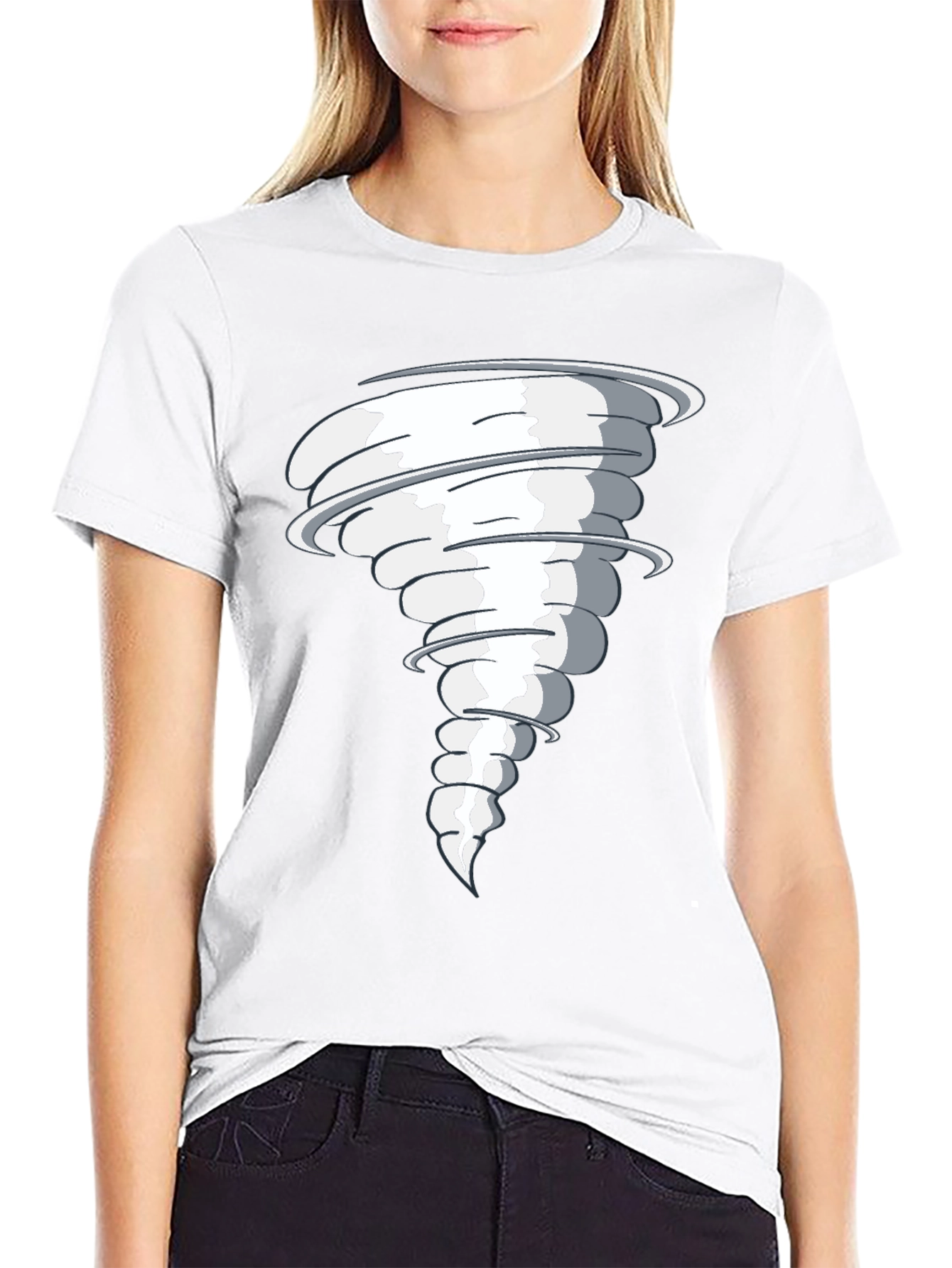 Tornado Graphic Print Black T-Shirt