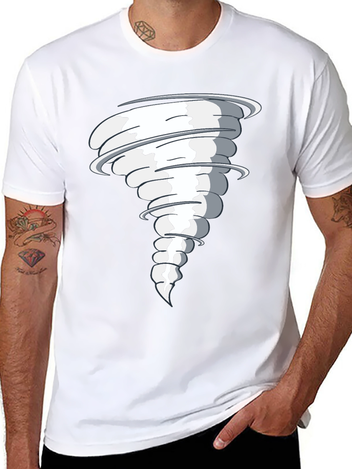 Tornado Graphic Print Black T-Shirt