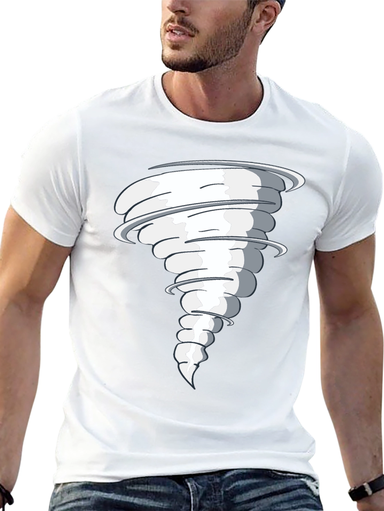 Tornado Graphic Print Black T-Shirt
