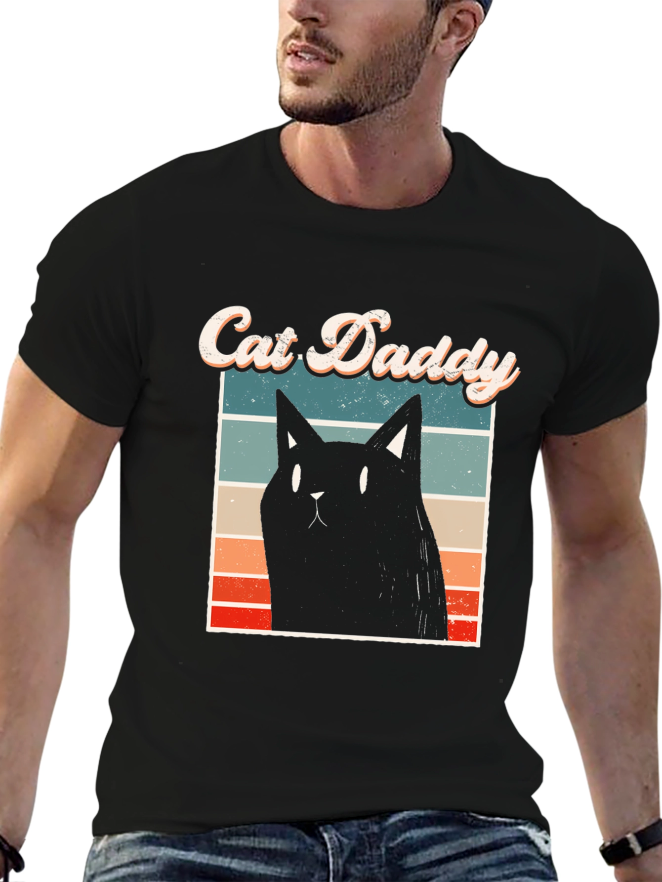 Cat Daddy T-Shirt - Black Cat Graphic Tee
